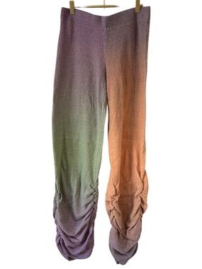 Jade Ombre Ruched Track Pants in Purple, Green & Orange